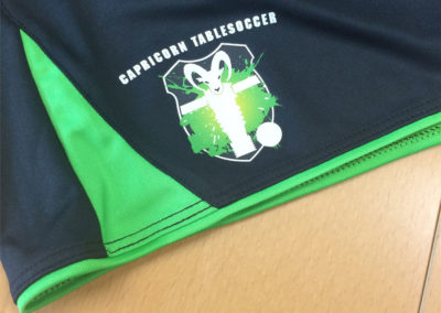 Textildruck für Capricorn Tablesoccer Spiel Trainingsbekleidung Hosen