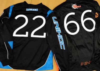 Druck auf Goalieshirts von Unihoc für die RedDevils