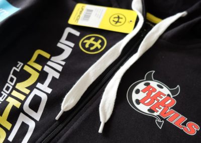 Textildruck auf Unihoc Hoodie für die RedDevils March Höfe