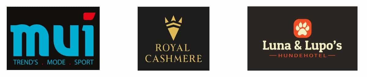 Logo Design mui, Royal Cashmere und Luna & Lupos Hundehotel