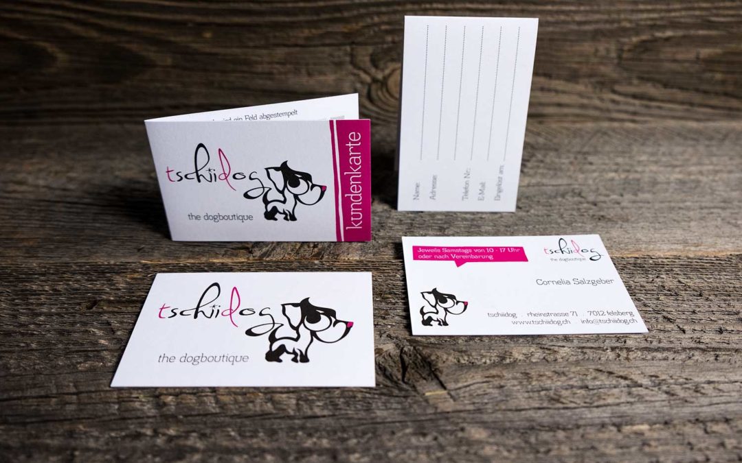 Kunden- und Visitenkarten für tschiidog die Hundeboutique