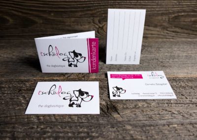 Kunden- und Visitenkarten für tschiidog die Hundeboutique