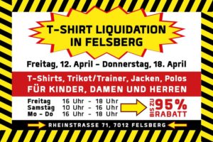 Flyer von der T-Shirt Liquidation