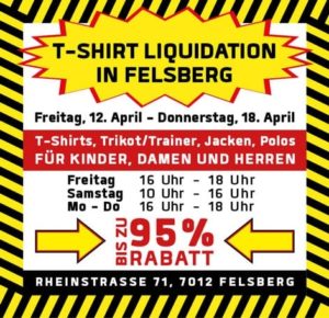 Flyer von der T-Shirt Liquidation - quer