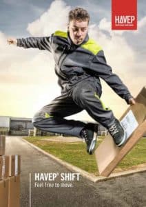 Bild Katalog Textildruck Marke HAVEP Shift beste Arbeitsbekleidung als PDF