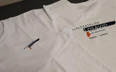 Bedruckte T-Shirts für das Maleratelier Losavio