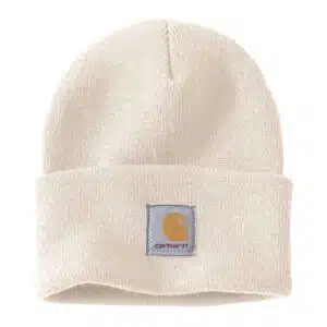 Carhartt Beanie A18 - Weisse Mütze mit Logo