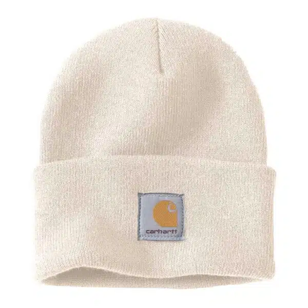 Carhartt Beanie A18 - Weisse Mütze mit Logo