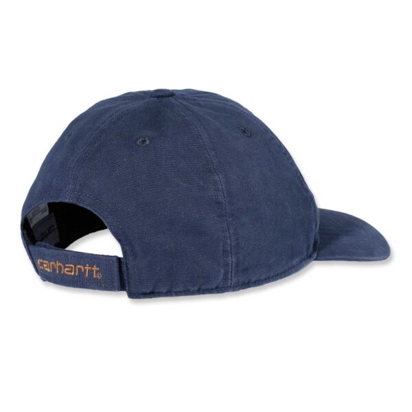 Carhartt Canvas Cap AH0289 - Robuste und bequeme Baseballmütze aus Baumwolle in navy - Rückansicht.