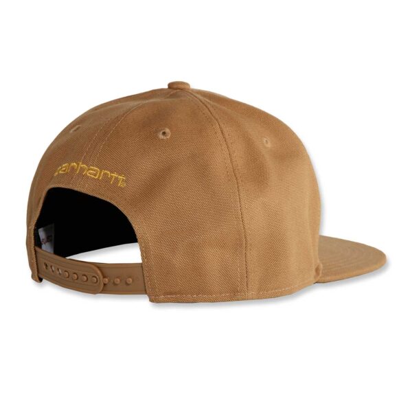 Rückseite der Carhartt Firm Duck Canvas Cap AH1604 in Carhartt braun - Robuste und bequeme Baseballmütze für jeden Tag