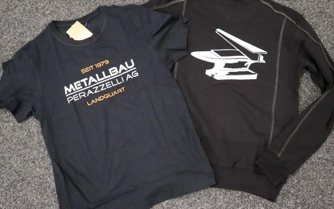Neu bedruckte Kleider für die Metallbau Perazzelli AG