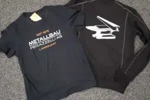 Neu bedruckte Kleider für die Metallbau Perazzelli AG