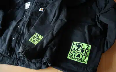 Textildruck für die Holzwerkstatt auf stylischen Carhartt Jacken